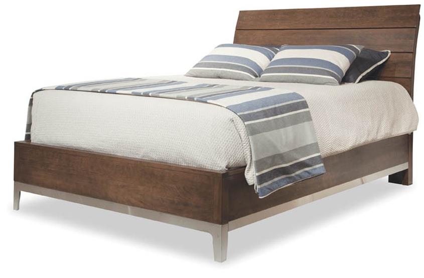 Durham Defined Distinction Queen Wood Plank Bed with Stainless Steel